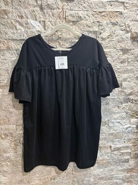 Missguided Plus Black Gathered Mini Dress